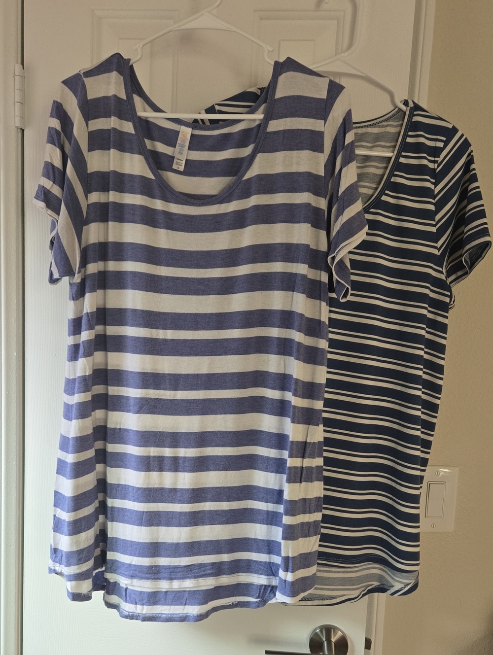 Lularoe blue and white striped Classic tee Bundle-  XL